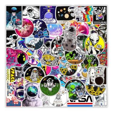 Imagem de Adesivos Astronaut, 100 unidades, adesivos de grafite em vinil à prova