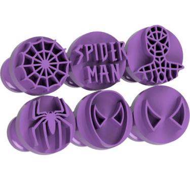 Imagem de Kit Carimbo Marcador Brigadeiros SPIDER MAN HOMEM ARANHA Molde Festa C