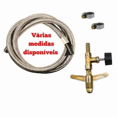 Imagem de Mangueira Malha de Aço Flexível Revestida Alta Pressão Tamanho:60 cm -