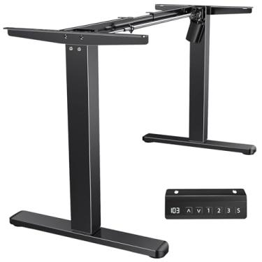 Imagem de Estrutura de Mesa Elétrica Ajustável para Trabalho em Pé e Sentado – 3 Configurações de Memória, Altura de 72cm a 120cm, Base Ergonômica e Design Silencioso (Preto)