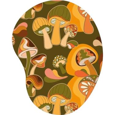 Imagem de Mouse Pad Ergonômico Gota Cogumelos Psico Art Laranja