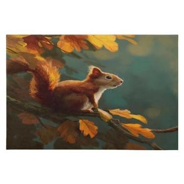 Imagem de CEBUGI Tapete de área 60 x 90 cm macio lavável tapete antiderrapante com suporte de borracha tapetes de área de esquilo para sala de estar, quarto, decoração de casa