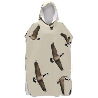 Imagem de Joisal Gansos bege surf poncho trocador adulto absorvente masculino poncho com capuz praia moletom toalha natação