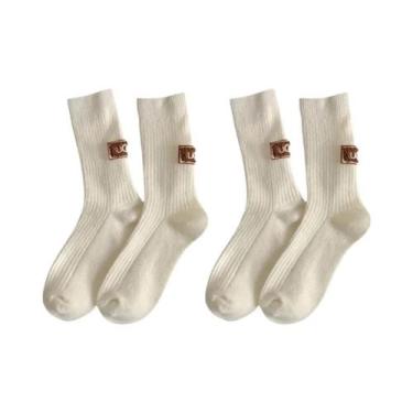 Imagem de Meias Femininas Acolchoadas Quentes De Cano Médio Para Outono Inverno,