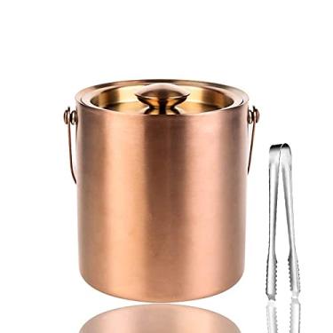 Imagem de Balde de gelo portátil de calibre grande Cooler Clip de gelo de aço inoxidável 4 tipos disponíveis pode ser usado para festas, coquetéis, etc. Balde de gelo (tamanho: 15 x 16 cm)