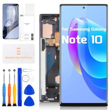 Imagem de Substituição de tela TFT para Samsung Galaxy Note 10 - para tela LCD Samsung Note10 Touch Screen para Galaxy N910 SM-N970F N970U N970U1 Montagem de vidro digitalizador com moldura (preto)