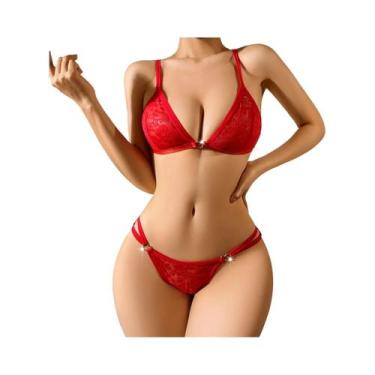 Imagem de Conjunto De Lingerie Feminina Elegante Em Renda Respirável Confortável
