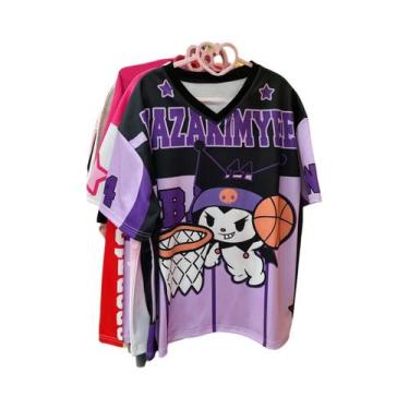 Imagem de Camiseta Feminina Sanrio Hello Kitty Com Decote Em V Casual Leve E Res