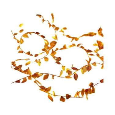 Imagem de Luzes De Cordão LED Com Folhas Verdes, Operadas a Bateria, Guirlanda D