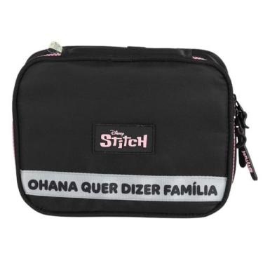 Imagem de Estojo Box Stitch Disney Estampa Oficial Escolar Preto Luxcel