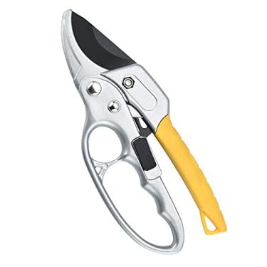 Imagem de Tesouras de Poda Aço Secateurs com Cabos Ergonômicos Revestimento Antiaderente Teflon Bloqueio Prático Mola Grip Confortável Ferramenta Jardinagem para Plantas Rosas Flores Árvores Frutíferas Arbustos