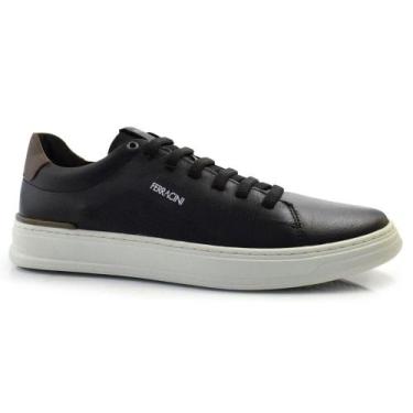 Imagem de Sapatênis de Couro Masculino Ferracini Gold 2075, Preto, 42