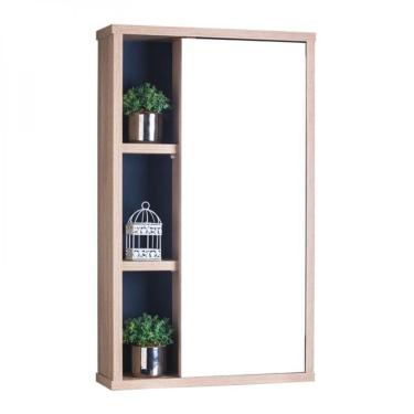 Imagem de Armário para Banheiro com Espelho Milano Carvalho e Marinho