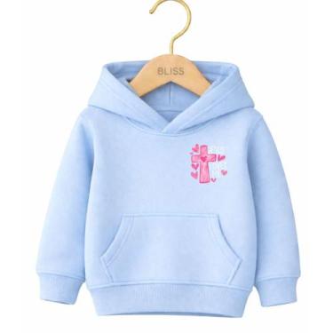 Imagem de Moletom Canguru Infantil Estampa Jesus Loves Me 1015 Conforto Térmico 