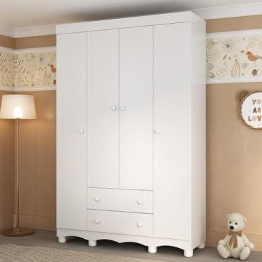 Imagem de Guarda-roupa Infantil 122cm 4 Portas e 2 Gavetas Dengo Multimóveis MP4