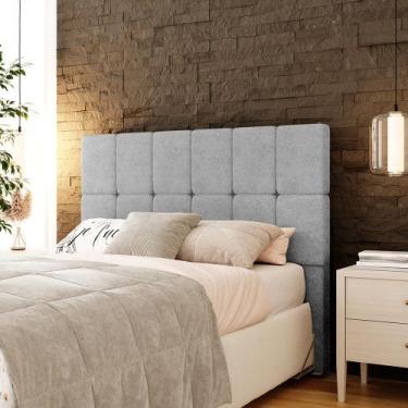 Imagem de Cabeceira Casal 140cm Linea Boucle Estofada Design Moderno para Quarto