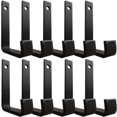 Imagem de Kit 10 Gancho Cantoneira Suporte 8 Cm Ferro Prateleira Mão Francesa - 