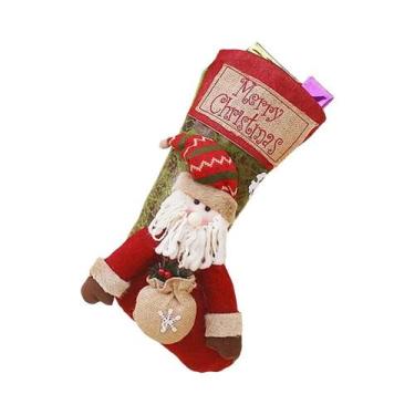 Imagem de Meia De Natal Grande Para Presentes Do Papai Noel, Acessório De Decora