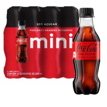 Imagem de Refrigerante Coca Cola Sem Acucar PET 200ml (12 unidades) - Coca-Cola