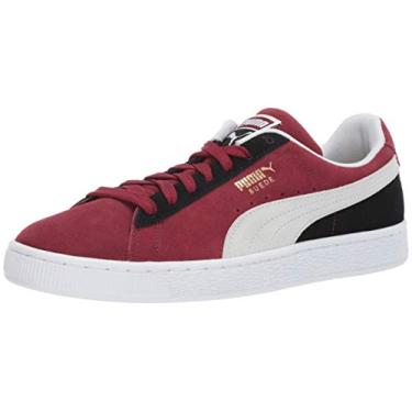 Imagem de PUMA Tênis masculino de camurça clássico, Romã - puma branco, 4