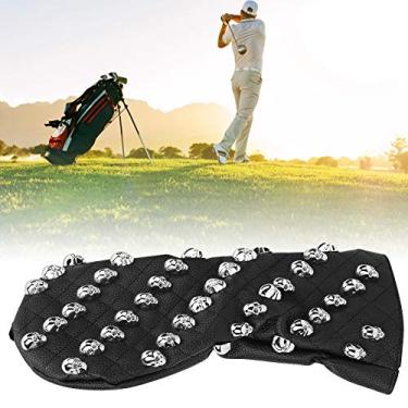 Imagem de Capa para taco de golfe, capa preta para cabeça de golfe, Fairway madeira com estilo único para taco de golfe de madeira Vara de madeira de ferro(Médio)