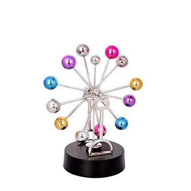 Imagem de AIXICWXI Bola gigante de movimento perpétuo eletrônico bolas de equilíbrio giratórias movimento perpétuo eletrônico plástico bola colorida giratória ciência arte cinética decoração de casa