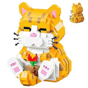 Imagem de Myweyde Conjunto de blocos de construção de gato preto, cachorro de micro mini blocos, kit de blocos de construção de micro mini série animal bonito, blocos de construção para cães e lembrancinhas de festa para meninos e meninas (Cat-834Pcs)