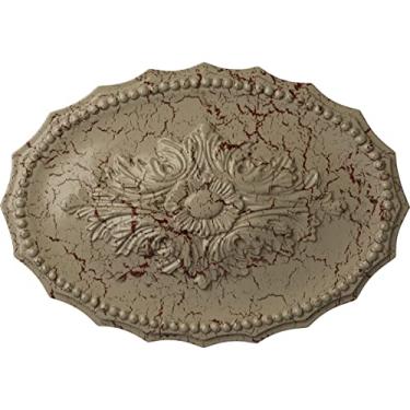 Imagem de Medalhão de teto Oxford Ekena Millwork CM16OXACS, cobre antigo, 16 7/8"W x 11 3/4"H x 1 1/2"P, Hand-Painted Gobi Desert Crackle