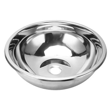 Imagem de Pia de Barra Redonda para Carro, Pia de Barra Redonda de 360 ​​mm de Diâmetro, Superfícies Escovadas de Aço Inoxidável, Pia de RV Com Almofada à Prova de Som para Cozinha