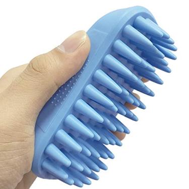 Imagem de Escova de xampu de silicone para animais de estimação para cabelos longos e curtos médios e grandes animais de estimação gatos, borracha antiderrapante para cães, gatos, animais de