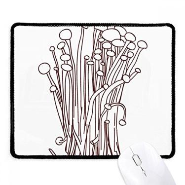 Imagem de Mousepad Flammulina Velutipes Padrão de Cogumelo Apoio Mouse Borda Costurada Tapete de Borracha para Jogos