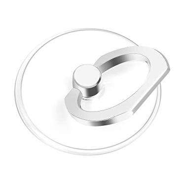 Imagem de Suporte de anel para celular - Suporte universal transparente para aperto de dedo Suporte para anel para celular compatível com smartphones iPhone Samsung 2 pacotes