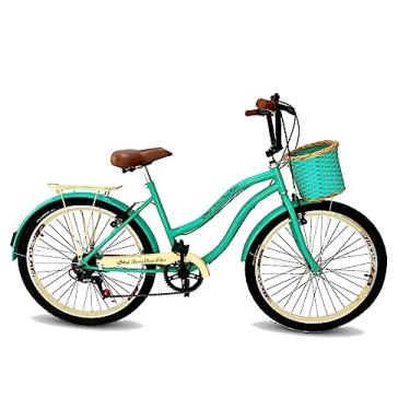 Imagem de Maria Clara Bikes, Bicicleta feminina aro 26 passeio vintage 6 marchas verde