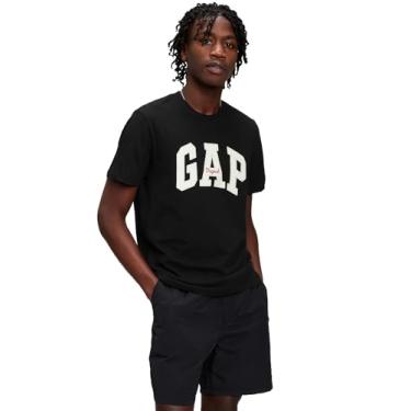 Imagem de GAP Camiseta masculina com logotipo original do arco, Preto verdadeiro, GG