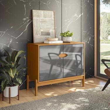 Imagem de Aparador Buffet Intense 2 Portas Retrô com Pés de Madeira - Movelove