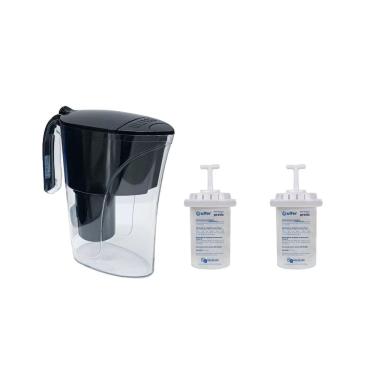 Imagem de Kit Jarra Purificadora água filtro preta 1,5 Litros Inmetro 2 Vela