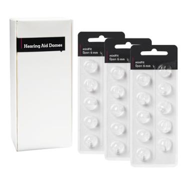 Imagem de Cúpulas de aparelho auditivo para substituição de Oticon, cúpulas de baixo de ventilação aberta Oticon Minifit (6 mm/3 pacotes), cúpulas universais para aparelhos auditivos Oticon.