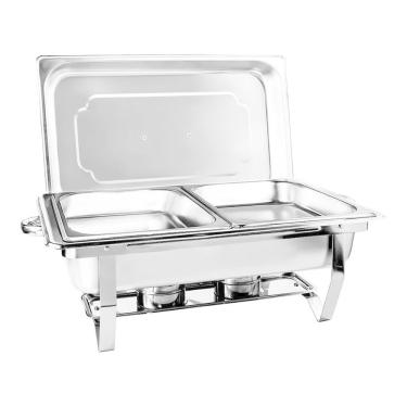 Imagem de Rechaud Retangular 9 L Com 2 Cubas 1/2 Banho Maria Brinovar