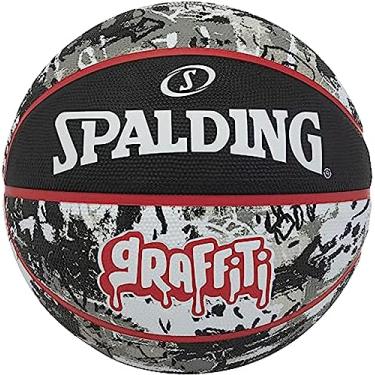 Imagem de Bola Basquete Spalding Graffiti, Preto e Vermelho, 7