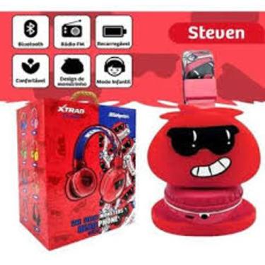 Imagem de Headphone bluetooth sem fio infantil estilizado - Xtrad, vermelho 