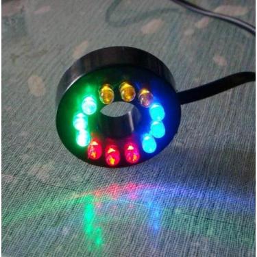 Imagem de Luminária Luz Led Colorida Amarela e Branca 12 Lâmpadas p/ Fonte De Ág