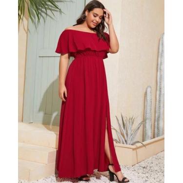 Imagem de Vestido Feminino Plus Size Moda Feminina Plus Longo Casual Casamento C