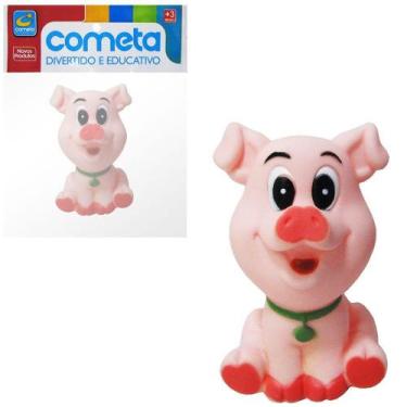 Imagem de Animal porco de vinil colecao bichinhos 12x7cm na solapa - COMETA BRIN