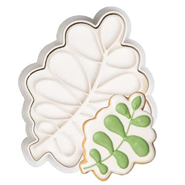 Imagem de Flycalf Cortadores de biscoito de casamento, com carimbo, estêncil, sanduíche, decoração para assar, pastelaria para crianças, moldes de folha de 8,88 cm, ferramentas de fondant de biscoito