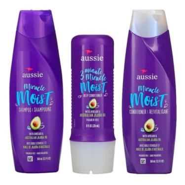 Imagem de Aussie Kit Shampoo + Condicionador 360ml+máscara Moist 236ml