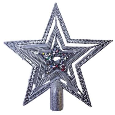 Imagem de Estrela Ponteira de Arvore Plástico 18x18cm Cor:Prata - ELITE, Estrela
