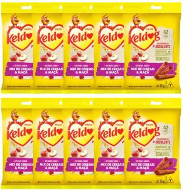 Imagem de Petisco keldog bifinho mix de cerais e maçã p/ cães 55g 10un - Kelco