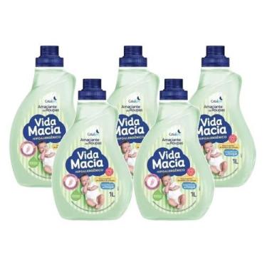 Imagem de kit 5 Amaciante Vida Macia Glicerina & Erva Doce 1L