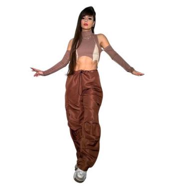 Imagem de Calça parachute  c bolsos ajuste na cintura de elástico - Lush!