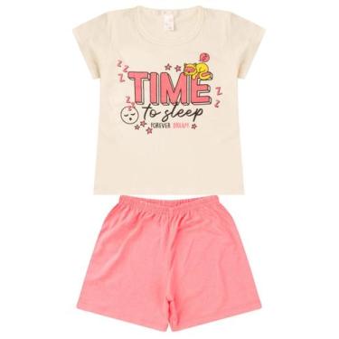 Imagem de Pijama Infantil Juvenil Menina Verão em Meia Malha - Analê, Creme, 10